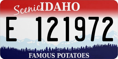ID license plate E121972