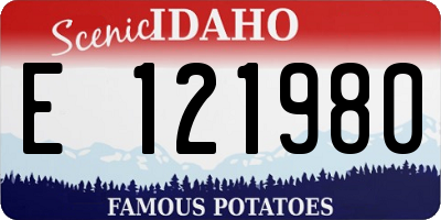 ID license plate E121980
