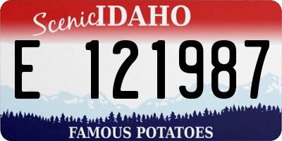 ID license plate E121987