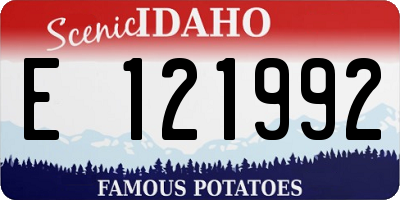 ID license plate E121992