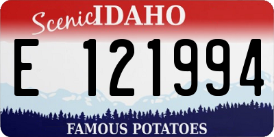 ID license plate E121994