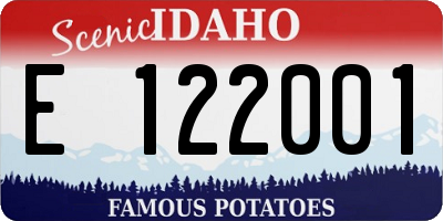 ID license plate E122001