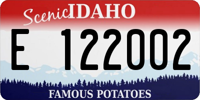 ID license plate E122002