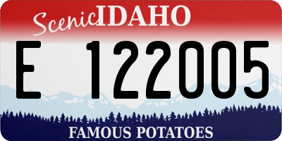 ID license plate E122005