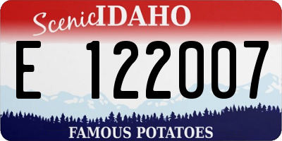 ID license plate E122007