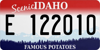 ID license plate E122010