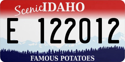 ID license plate E122012