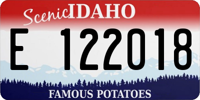 ID license plate E122018