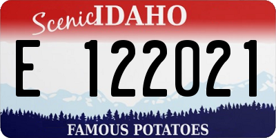 ID license plate E122021