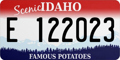 ID license plate E122023