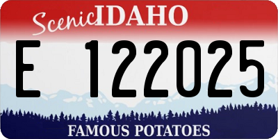 ID license plate E122025
