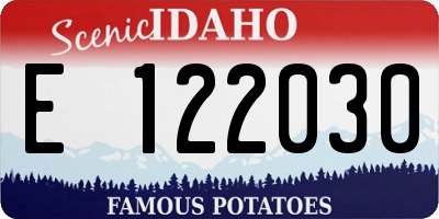 ID license plate E122030