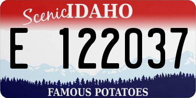 ID license plate E122037