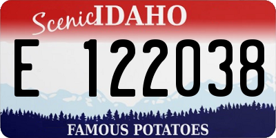 ID license plate E122038