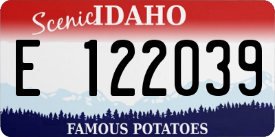ID license plate E122039