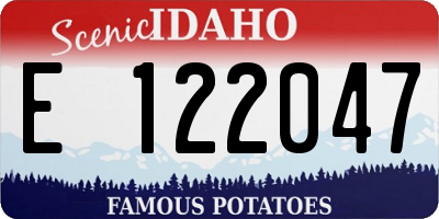 ID license plate E122047