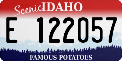ID license plate E122057