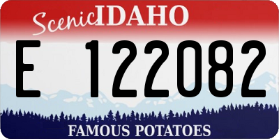 ID license plate E122082