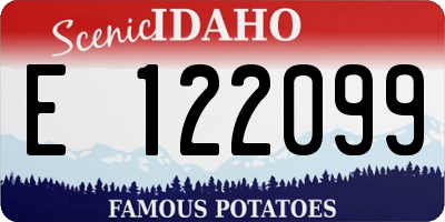 ID license plate E122099