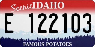 ID license plate E122103