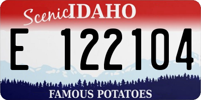 ID license plate E122104