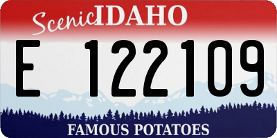 ID license plate E122109