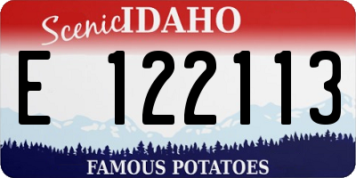 ID license plate E122113
