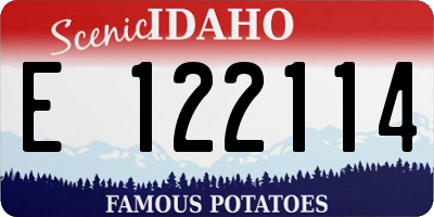 ID license plate E122114