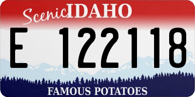 ID license plate E122118