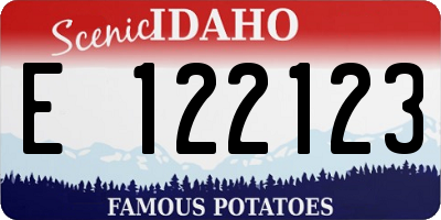 ID license plate E122123
