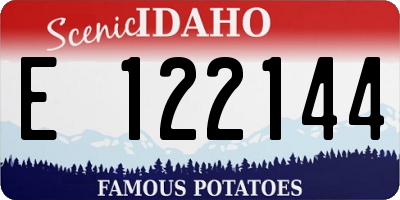 ID license plate E122144