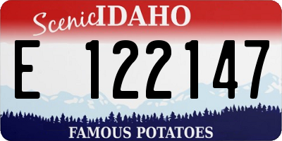 ID license plate E122147
