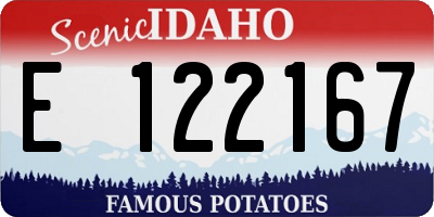 ID license plate E122167