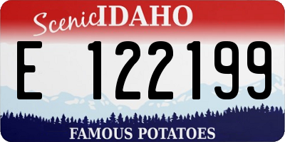 ID license plate E122199