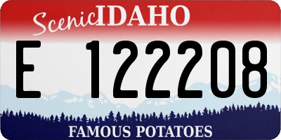 ID license plate E122208