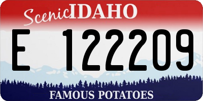 ID license plate E122209