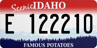 ID license plate E122210
