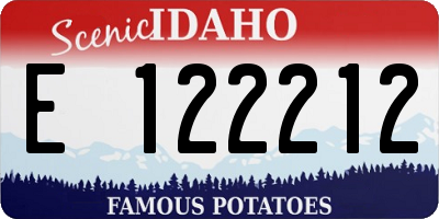ID license plate E122212