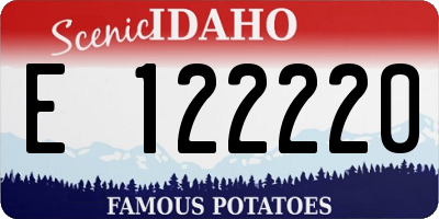 ID license plate E122220