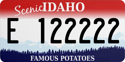 ID license plate E122222