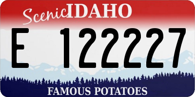 ID license plate E122227