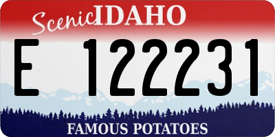 ID license plate E122231