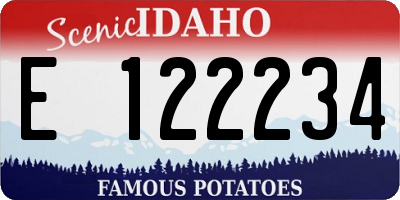 ID license plate E122234