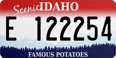 ID license plate E122254
