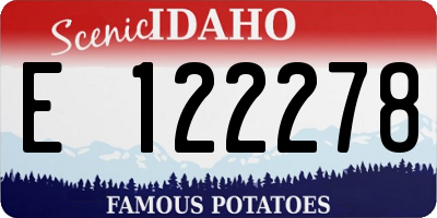 ID license plate E122278