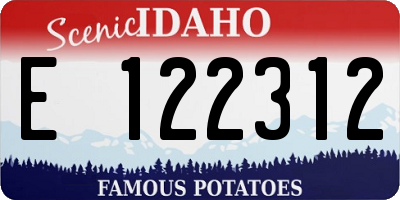 ID license plate E122312