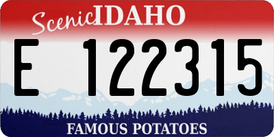 ID license plate E122315