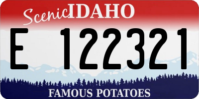 ID license plate E122321