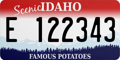 ID license plate E122343