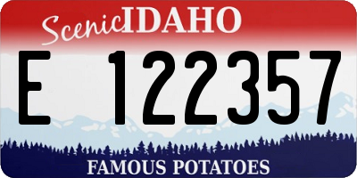 ID license plate E122357